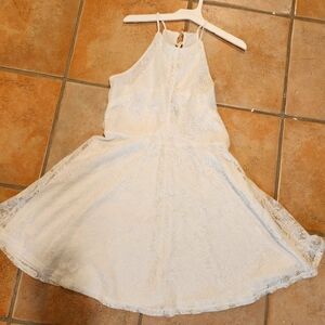 Bailey Blue Lace White Dress Girls Sz Large